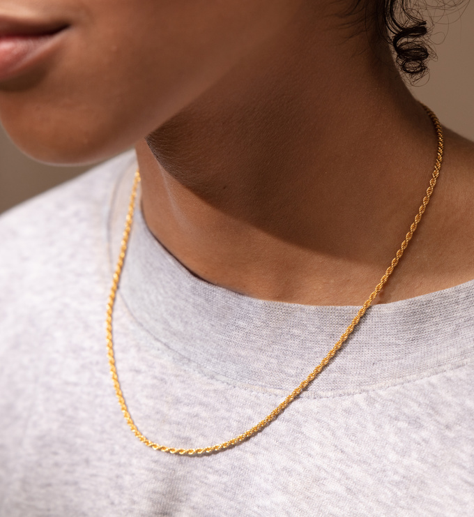 Gold Vermeil Rope Chain Necklace - Monica Vinader