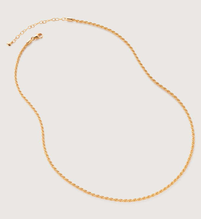 Gold Vermeil Rope Chain Necklace - Monica Vinader