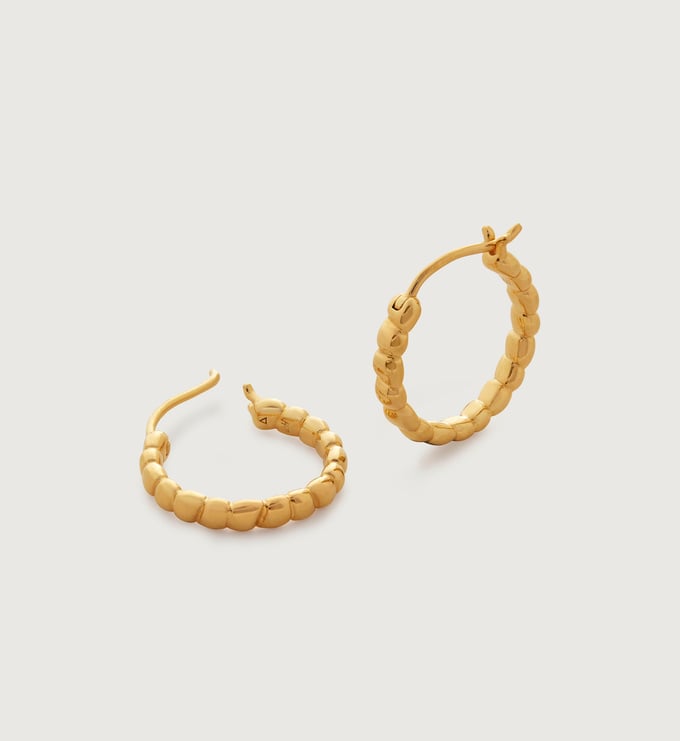 Gold Vermeil Nura Teardrop Small Hoop Earrings - Gold - Monica Vinader