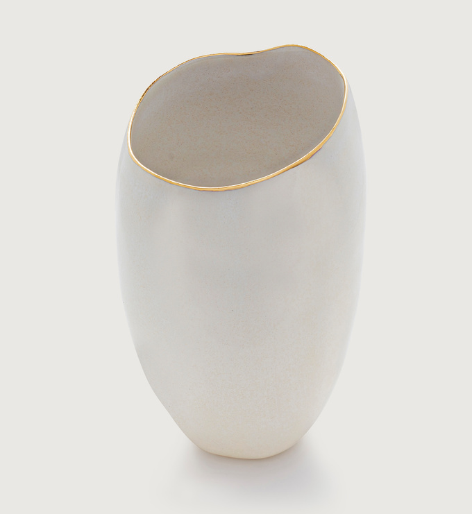 Ceramic Bud Vase - White Sand - Monica Vinader